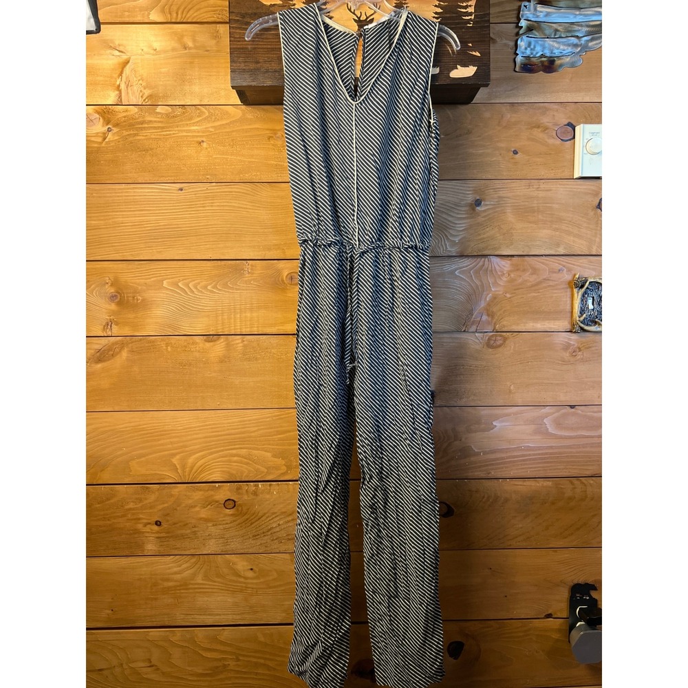 Koshka‎ Mashka Women's Striped Sleeveless Jumpsuit Wide Leg Drawstring Waist M